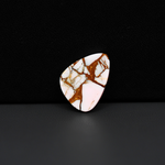 Stabilized Pink Dahlia Freeform Cabochon 18x14x3mm 8.5ct - soft pink and white with bronze veining, Kingman Arizona - Pedra Gems.