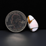 Stabilized Pink Dahlia Freeform Cabochon 19x11x3mm 6ct - soft pink and white with bronze veining, Kingman Arizona - Pedra Gems.