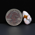 Stabilized Pink Dahlia Oval Cabochon 20x11x4mm 8.5ct - soft pink and white with bronze veining, Kingman Arizona - Pedra Gems.