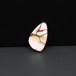 Stabilized Pink Dahlia Freeform Cabochon 19x11x4mm 7.5ct - soft pink and white with bronze veining, Kingman Arizona - Pedra Gems.