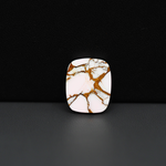 Stabilized Pink Dahlia Cushion Cabochon 17x14x4mm 9.5ct - soft pink and white with bronze veining, Kingman Arizona - Pedra Gems.
