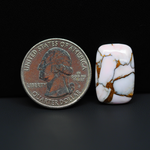 Stabilized Pink Dahlia Cushion Cabochon 20x13x4mm 11.5ct - soft pink and white with bronze veining, Kingman Arizona - Pedra Gems.