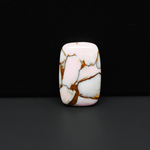 Stabilized Pink Dahlia Cushion Cabochon 20x13x4mm 11.5ct - soft pink and white with bronze veining, Kingman Arizona - Pedra Gems.