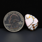Stabilized Pink Dahlia Freeform Cabochon 20x14x4mm 11ct - soft pink and white with bronze veining, Kingman Arizona - Pedra Gems.