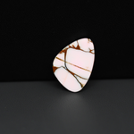Stabilized Pink Dahlia Freeform Cabochon 20x14x4mm 11ct - soft pink and white with bronze veining, Kingman Arizona - Pedra Gems.
