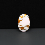 Stabilized Pink Dahlia Oval Cabochon 19x13x4mm 8.5ct - soft pink and white with bronze veining, Kingman Arizona - Pedra Gems.