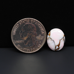 Stabilized Pink Dahlia Oval Cabochon 15x12x4mm 7ct - soft pink and white with bronze veining, Kingman Arizona - Pedra Gems.