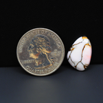 Stabilized Pink Dahlia Freeform Cabochon 17x11x4mm 6.5ct - soft pink and white with bronze veining, Kingman Arizona - Pedra Gems.