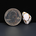 Stabilized Pink Dahlia Freeform Cabochon 18x12x4mm 7.5ct - soft pink and white with bronze veining, Kingman Arizona - Pedra Gems.