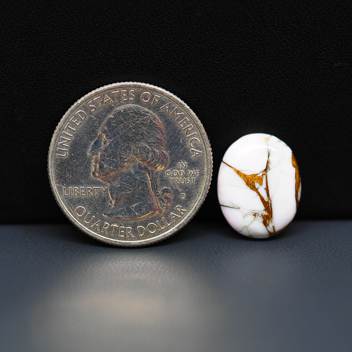 Stabilized Pink Dahlia Oval Cabochon 15x14x3mm 6.5ct - soft pink and white with bronze veining, Kingman Arizona - Pedra Gems.