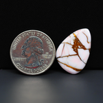 Stabilized Pink Dahlia Freeform Cabochon 25x17x3mm 11ct - soft pink and white with bronze veining, Kingman Arizona - Pedra Gems.