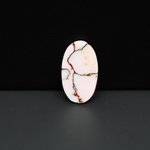 Stabilized Pink Dahlia Oval Cabochon 19x11x3mm 7ct - soft pink and white with bronze veining, Kingman Arizona - Pedra Gems.