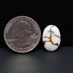 Stabilized Pink Dahlia Oval Cabochon 17x12x3mm 6.5ct - soft pink and white with bronze veining, Kingman Arizona - Pedra Gems.