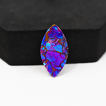 Stabilized Purple Mohave (Mojave) Turquoise Marquise Cabochon 26x14x4mm 12ct - purple with blue Kingman turquoise nuggets and bronze veining - Pedra Gems.