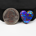 Stabilized Purple Mohave (Mojave) Turquoise Heart Cabochon 19x19x5mm 16ct - purple with blue Kingman turquoise nuggets and bronze veining - Pedra Gems.