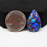 Stabilized Purple Mohave (Mojave) Turquoise Pear Cabochon 25x16x5mm 16ct - purple with blue Kingman turquoise nuggets and bronze veining - Pedra Gems.