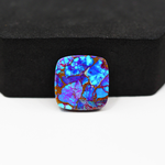 Stabilized Purple Mohave (Mojave) Turquoise Cushion Cabochon 16x16x4mm 12.5ct - purple with blue Kingman turquoise nuggets and bronze veining - Pedra Gems.