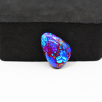 Stabilized Purple Mohave (Mojave) Turquoise Freeform Cabochon 17x12x4mm 8ct - purple with blue Kingman turquoise nuggets and bronze veining - Pedra Gems.