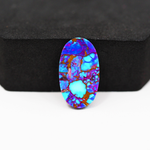 Stabilized Purple Mohave (Mojave) Turquoise Oval Cabochon 31x13x4mm 11.5ct - purple with blue Kingman turquoise nuggets and bronze veining - Pedra Gems.