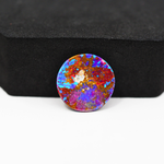 Stabilized Purple Mohave (Mojave) Turquoise Round Cabochon 17x17x3mm 8.5ct - purple with blue Kingman turquoise nuggets and bronze veining - Pedra Gems.