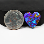 Stabilized Purple Mohave (Mojave) Turquoise Heart Cabochon 20x21x4mm 14ct - purple with blue Kingman turquoise nuggets and bronze veining - Pedra Gems.