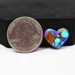 Stabilized Purple Mohave (Mojave) Turquoise Heart Cabochon 14x17x4mm 8.5ct - purple with blue Kingman turquoise nuggets and bronze veining - Pedra Gems.