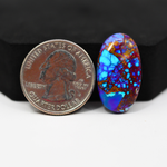 Stabilized Purple Mohave (Mojave) Turquoise Oval Cabochon 25x14x6mm 17ct - purple with blue Kingman turquoise nuggets and bronze veining - Pedra Gems.