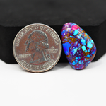 Stabilized Purple Mohave (Mojave) Turquoise Freeform Cabochon 24x15x5mm 14.5ct - purple with blue Kingman turquoise nuggets and bronze veining - Pedra Gems.