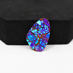 Stabilized Purple Mohave (Mojave) Turquoise Freeform Cabochon 24x15x5mm 14.5ct - purple with blue Kingman turquoise nuggets and bronze veining - Pedra Gems.