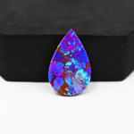 Stabilized Purple Mohave (Mojave) Turquoise Pear Cabochon 24x16x4mm 15ct - purple with blue Kingman turquoise nuggets and bronze veining - Pedra Gems.