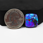 Stabilized Purple Mohave (Mojave) Turquoise Cushion Cabochon 16x16x5mm 13ct - purple with blue Kingman turquoise nuggets and bronze veining - Pedra Gems.