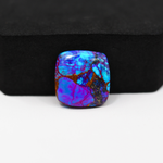 Stabilized Purple Mohave (Mojave) Turquoise Cushion Cabochon 16x16x5mm 13ct - purple with blue Kingman turquoise nuggets and bronze veining - Pedra Gems.