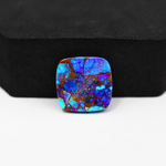 Stabilized Purple Mohave (Mojave) Turquoise Cushion Cabochon 16x16x5mm 13ct - purple with blue Kingman turquoise nuggets and bronze veining - Pedra Gems.