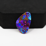 Stabilized Purple Mohave (Mojave) Turquoise Freeform Cabochon 24x15x5mm 15.5ct - purple with blue Kingman turquoise nuggets and bronze veining - Pedra Gems.