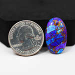 Stabilized Purple Mohave (Mojave) Turquoise Oval Cabochon 24x14x5mm 15ct - purple with blue Kingman turquoise nuggets and bronze veining - Pedra Gems.