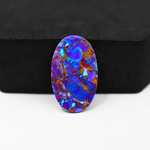 Stabilized Purple Mohave (Mojave) Turquoise Oval Cabochon 24x14x5mm 15ct - purple with blue Kingman turquoise nuggets and bronze veining - Pedra Gems.