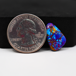 Stabilized Purple Mohave (Mojave) Turquoise Freeform Cabochon 16x11x3mm 5.5ct - purple with blue Kingman turquoise nuggets and bronze veining - Pedra Gems.