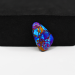 Stabilized Purple Mohave (Mojave) Turquoise Freeform Cabochon 16x11x3mm 5.5ct - purple with blue Kingman turquoise nuggets and bronze veining - Pedra Gems.