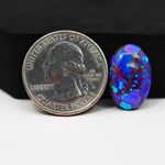 Stabilized Purple Mohave (Mojave) Turquoise Oval Cabochon 18x12x4mm 8.5ct - purple with blue Kingman turquoise nuggets and bronze veining - Pedra Gems.