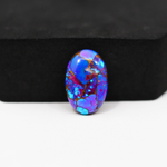 Stabilized Purple Mohave (Mojave) Turquoise Oval Cabochon 18x12x4mm 8.5ct - purple with blue Kingman turquoise nuggets and bronze veining - Pedra Gems.