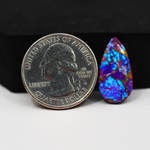 Stabilized Purple Mohave (Mojave) Turquoise Pear Cabochon 21x11x3mm 7ct - purple with blue Kingman turquoise nuggets and bronze veining - Pedra Gems.