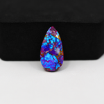 Stabilized Purple Mohave (Mojave) Turquoise Pear Cabochon 21x11x3mm 7ct - purple with blue Kingman turquoise nuggets and bronze veining - Pedra Gems.
