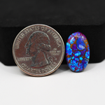 Stabilized Purple Mohave (Mojave) Turquoise Oval Cabochon 18x11x3mm 6.5ct - purple with blue Kingman turquoise nuggets and bronze veining - Pedra Gems.
