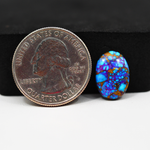 Stabilized Purple Mohave (Mojave) Turquoise Oval Cabochon 18x10x3mm 5ct - purple with blue Kingman turquoise nuggets and bronze veining - Pedra Gems.