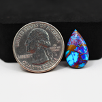 Stabilized Purple Mohave (Mojave) Turquoise Pear Cabochon 18x11x3mm 5ct - purple with blue Kingman turquoise nuggets and bronze veining - Pedra Gems.