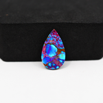 Stabilized Purple Mohave (Mojave) Turquoise Pear Cabochon 18x11x3mm 5ct - purple with blue Kingman turquoise nuggets and bronze veining - Pedra Gems.