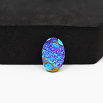 Stabilized Purple Mohave (Mojave) Turquoise Oval Cabochon 15x10x3mm 4.5ct - purple with blue Kingman turquoise nuggets and bronze veining - Pedra Gems.