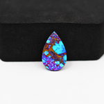 Stabilized Purple Mohave (Mojave) Turquoise Pear Cabochon 18x11x3mm 6ct - purple with blue Kingman turquoise nuggets and bronze veining - Pedra Gems.
