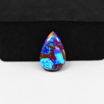 Stabilized Purple Mohave (Mojave) Turquoise Pear Cabochon 17x12x4mm 7.5ct - purple with blue Kingman turquoise nuggets and bronze veining - Pedra Gems.