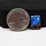 Stabilized Purple Mohave (Mojave) Turquoise Rectangle Cabochon 14x10x3mm 6.5ct - purple with blue Kingman turquoise nuggets and bronze veining - Pedra Gems.